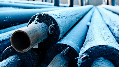 Трубы ПНД зимой