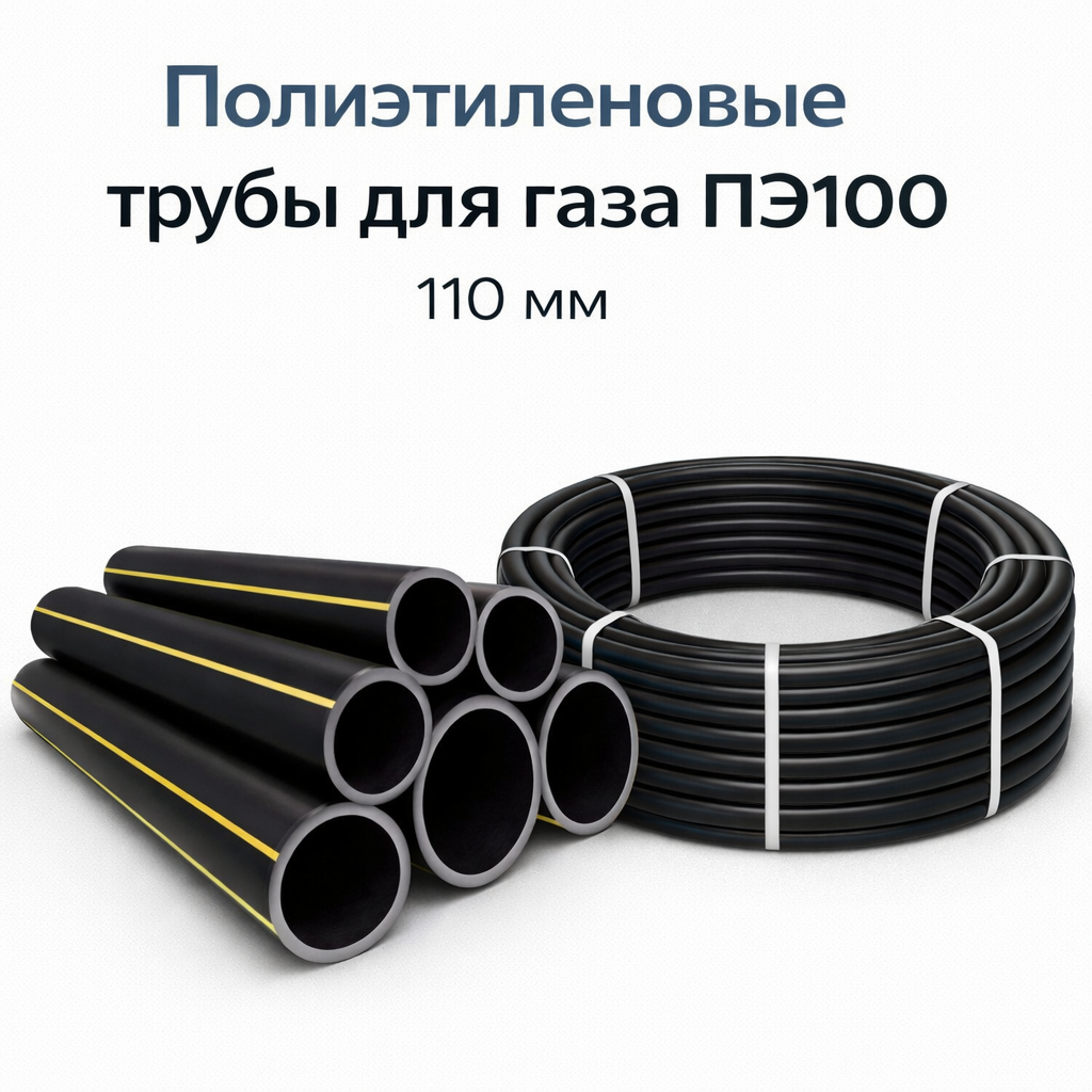 Полиэтиленовые трубы для газа ПЭ100 110 мм
